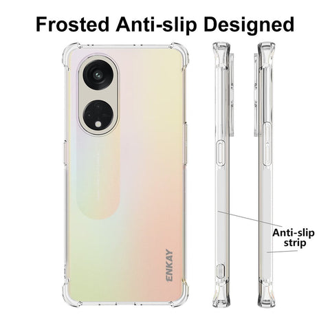 ENKAY HAT PRINCE For Oppo Reno8 T 5G / A1 Pro 5G TPU Cover Transparent Phone Case with Anti-slip Strip Edge