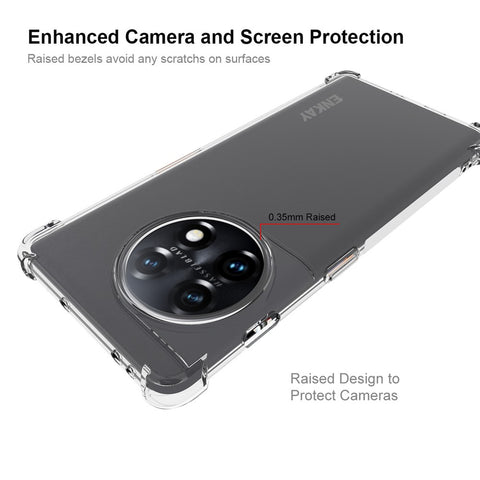 ENKAY HAT PRINCE For OnePlus 11R 5G / Ace 2 5G Clear Phone Case Anti-slip Strip Edge Clear Phone TPU Back Cover