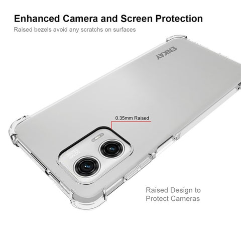 ENKAY HAT PRINCE For Motorola Moto G73 5G Thickened Corners Phone Cover Anti-slip Strip Edge TPU Clear Phone Case