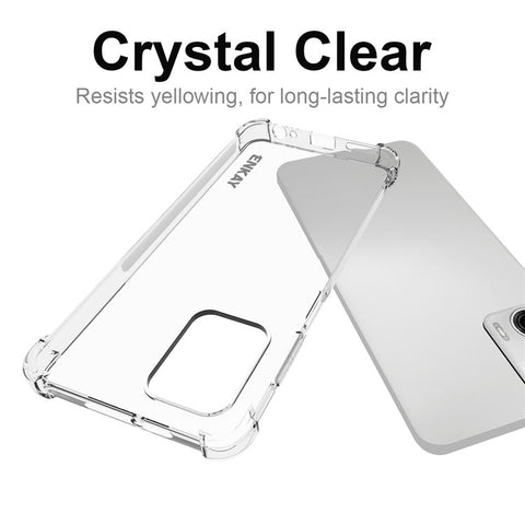 ENKAY HAT PRINCE For Motorola Moto G73 5G Thickened Corners Phone Cover Anti-slip Strip Edge TPU Clear Phone Case
