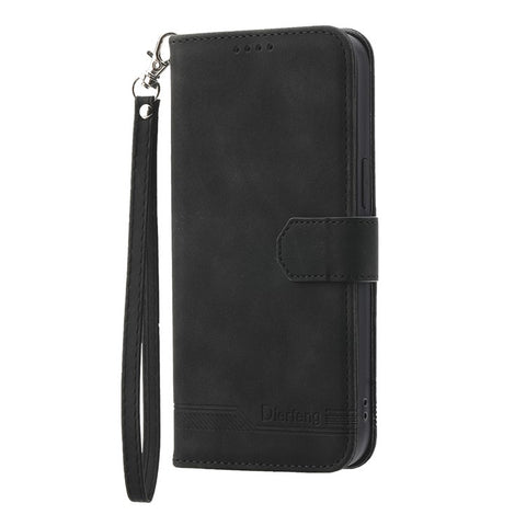 DIERFENG DF-03 for Xiaomi Redmi A1+ 4G / A2+ 4G / Poco C50 4G Leather Phone Case Lines Imprinted Phone Cover with Wallet Stand