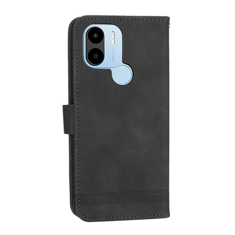 DIERFENG DF-03 for Xiaomi Redmi A1+ 4G / A2+ 4G / Poco C50 4G Leather Phone Case Lines Imprinted Phone Cover with Wallet Stand