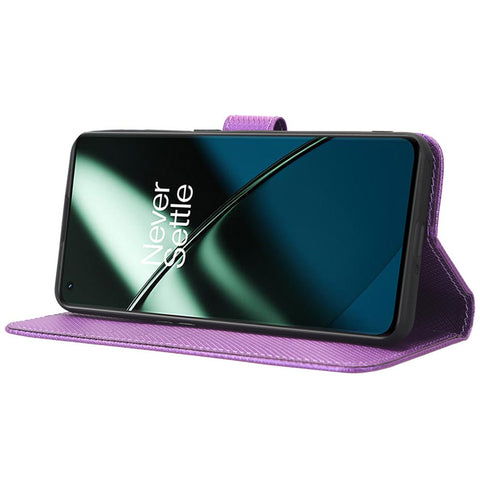 For OnePlus 11R 5G / Ace 2 5G Diamond Texture Stand Cover PU Leather Wallet Shockproof Phone Case