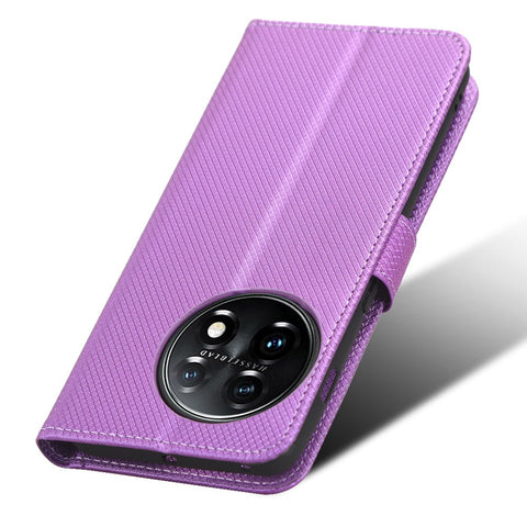 For OnePlus 11R 5G / Ace 2 5G Diamond Texture Stand Cover PU Leather Wallet Shockproof Phone Case