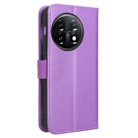 For OnePlus 11R 5G / Ace 2 5G Diamond Texture Stand Cover PU Leather Wallet Shockproof Phone Case