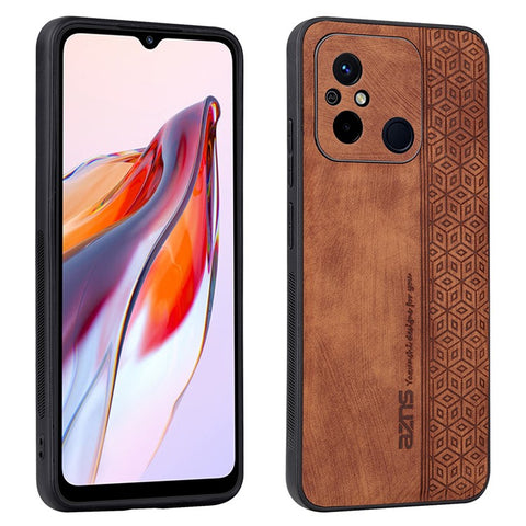 AZNS For Xiaomi Redmi 11A 4G / 12C 4G Phone Case Imprinted Leather Coated TPU Protective Phone Cover