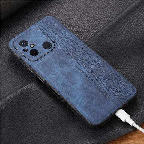 AZNS For Xiaomi Redmi 11A 4G / 12C 4G Phone Case Imprinted Leather Coated TPU Protective Phone Cover