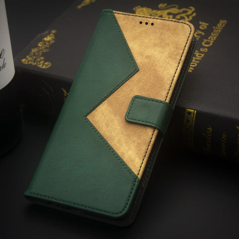 IDEWEI For Oppo A78 5G Leather Card Holder Phone Case Color Splicing Shockproof Stand Cover