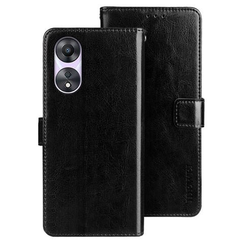 IDEWEI For Oppo A78 5G Phone Case Crazy Horse Texture PU Leather Wallet Flip Stand Cover