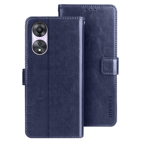 IDEWEI For Oppo A78 5G Phone Case Crazy Horse Texture PU Leather Wallet Flip Stand Cover