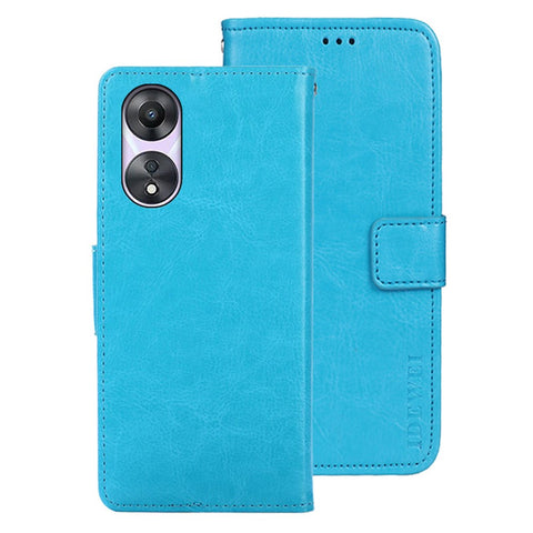 IDEWEI For Oppo A78 5G Phone Case Crazy Horse Texture PU Leather Wallet Flip Stand Cover
