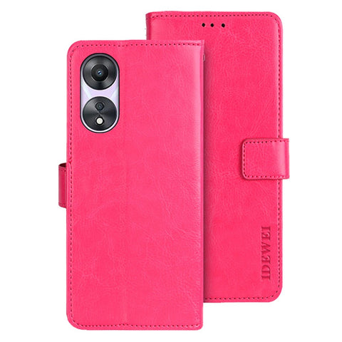 IDEWEI For Oppo A78 5G Phone Case Crazy Horse Texture PU Leather Wallet Flip Stand Cover