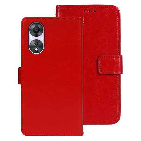 IDEWEI For Oppo A78 5G Phone Case Crazy Horse Texture PU Leather Wallet Flip Stand Cover