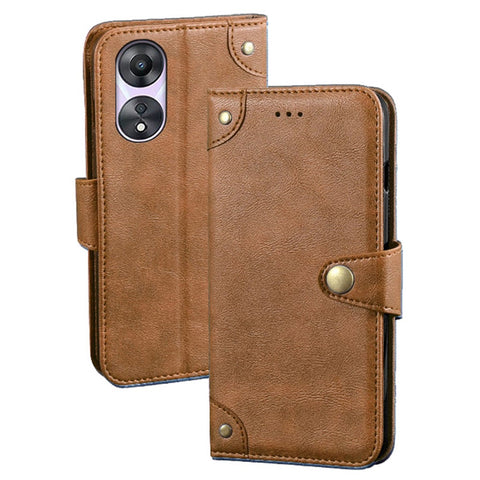 IDEWEI For Oppo A78 5G Phone Case Flip Leather Wallet Stand Shockproof Cover
