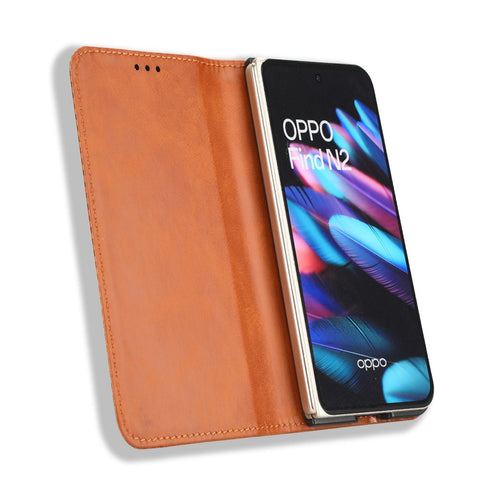 For Oppo Find N2 5G PU Leather Phone Case Full Protection Retro Phone Cover