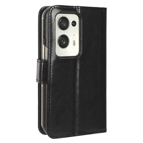 For Oppo Find N2 5G PU Leather Wallet Phone Case Crazy Horse Texture Folding Stand Anti-drop Cover