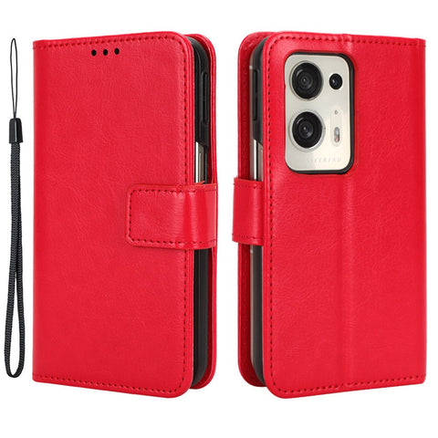 For Oppo Find N2 5G PU Leather Wallet Phone Case Crazy Horse Texture Folding Stand Anti-drop Cover