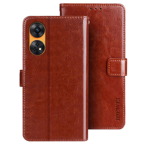 IDEWEI For Oppo Reno8 T 4G PU Leather+TPU Wallet Phone Cover Stand Phone Case Crazy Horse Texture Shell