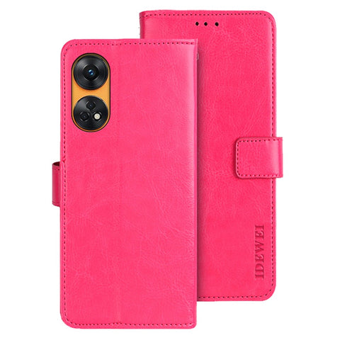 IDEWEI For Oppo Reno8 T 4G PU Leather+TPU Wallet Phone Cover Stand Phone Case Crazy Horse Texture Shell
