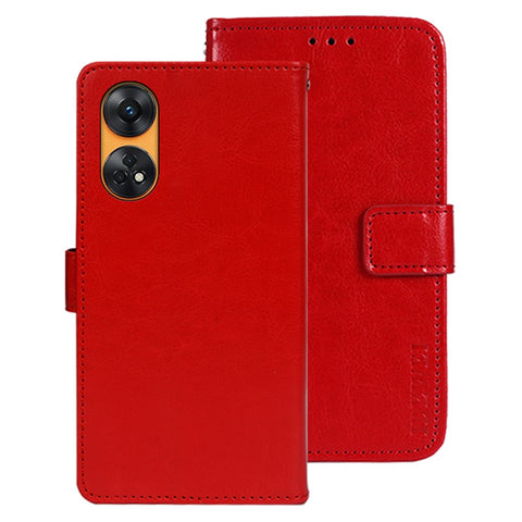 IDEWEI For Oppo Reno8 T 4G PU Leather+TPU Wallet Phone Cover Stand Phone Case Crazy Horse Texture Shell