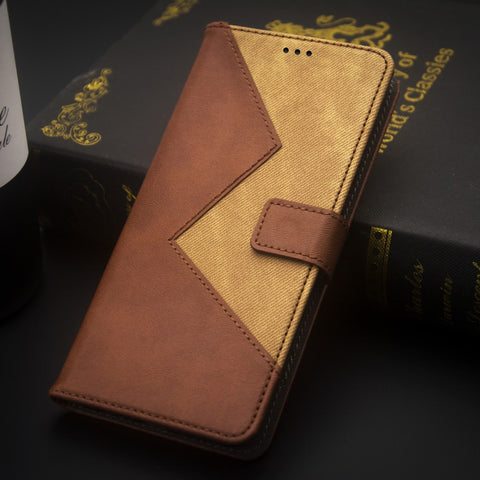 IDEWEI For Oppo Reno8 T 4G Card Slots Color Splicing Leather Magnetic Phone Case with Wrist Strap