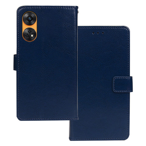 IDEWEI For Oppo Reno8 T 4G Wallet Stand PU Leather+TPU Phone Shell Crazy Horse Texture Phone Case