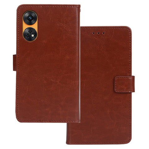 IDEWEI For Oppo Reno8 T 4G Wallet Stand PU Leather+TPU Phone Shell Crazy Horse Texture Phone Case