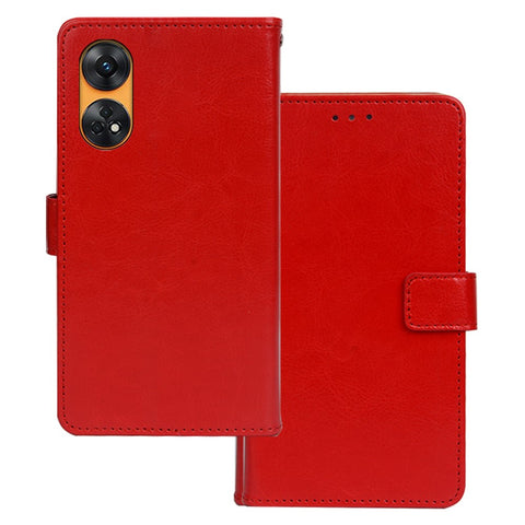 IDEWEI For Oppo Reno8 T 4G Wallet Stand PU Leather+TPU Phone Shell Crazy Horse Texture Phone Case