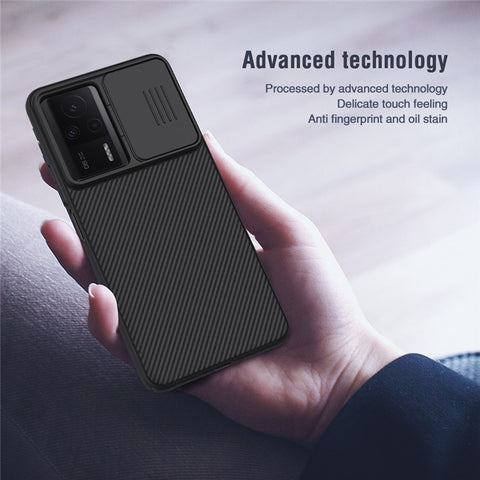 NILLKIN CamShield for Xiaomi Redmi K60E 5G Hard PC Phone Case Anti-drop Cover with Slide Lens Protection