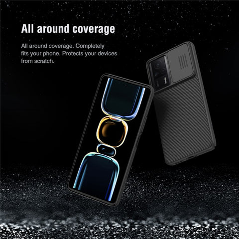 NILLKIN CamShield for Xiaomi Redmi K60E 5G Hard PC Phone Case Anti-drop Cover with Slide Lens Protection