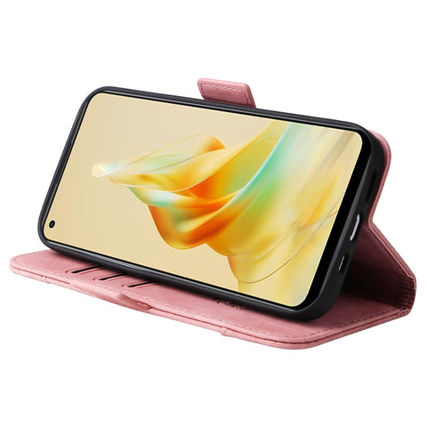 BETOPNICE 001 Phone Case for Oppo Reno8 T 4G , Stitching Imprinted Line PU Leather Cover Wallet Stand