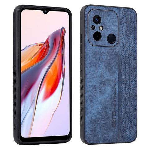 AZNS Anti-slip Phone Case for Xiaomi Poco C55 4G , Imprinted Leather Coated TPU Smartphone Cover