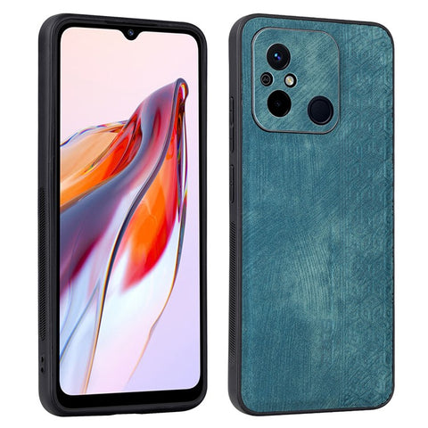 AZNS Anti-slip Phone Case for Xiaomi Poco C55 4G , Imprinted Leather Coated TPU Smartphone Cover