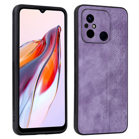 AZNS Anti-slip Phone Case for Xiaomi Poco C55 4G , Imprinted Leather Coated TPU Smartphone Cover