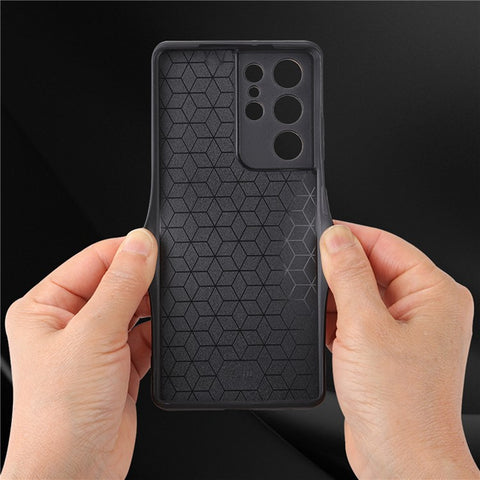 AZNS For Samsung Galaxy S21 Ultra 5G Cell Phone Cover Imprinted Leather+TPU Anti-drop Phone Case