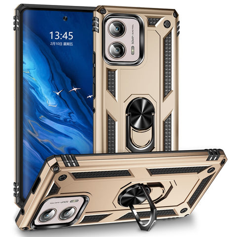 For Motorola Edge+ (2023) Phone Case Ring Holder Kickstand PC+TPU Anti-drop Cover