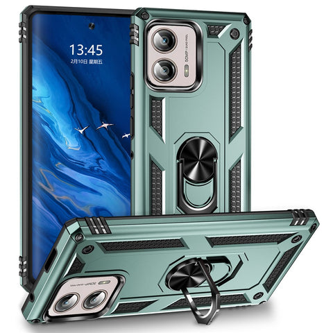 For Motorola Edge+ (2023) Phone Case Ring Holder Kickstand PC+TPU Anti-drop Cover