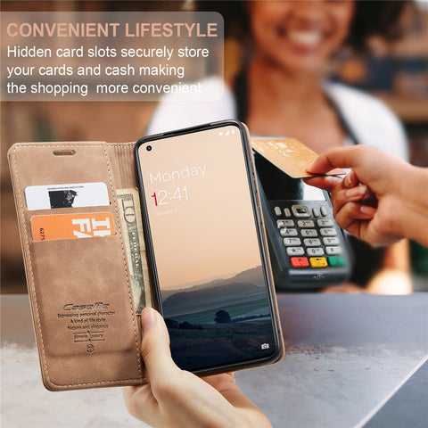 CASEME 013 Series Phone Shell for OnePlus 11 5G Magnetic Flip PU Leather Case Wallet Stand Cover