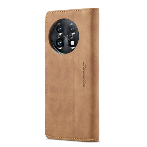 CASEME 013 Series Phone Shell for OnePlus 11 5G Magnetic Flip PU Leather Case Wallet Stand Cover
