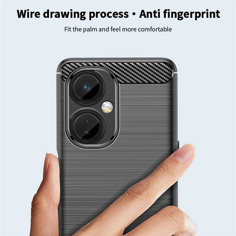 MOFI JK TPU Series-1 for OnePlus Nord CE 3 Lite 5G / Nord N30 5G TPU Cover Carbon Fiber Brushed Phone Shell