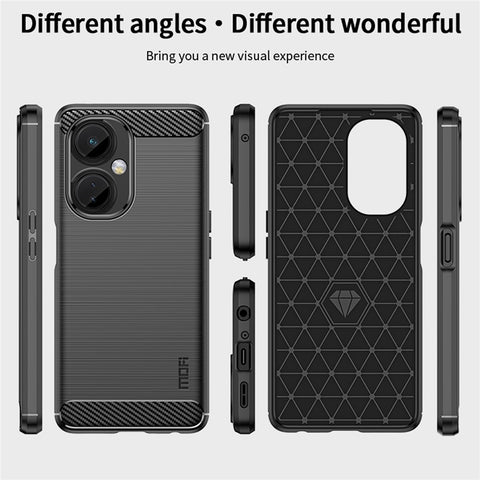 MOFI JK TPU Series-1 for OnePlus Nord CE 3 Lite 5G / Nord N30 5G TPU Cover Carbon Fiber Brushed Phone Shell