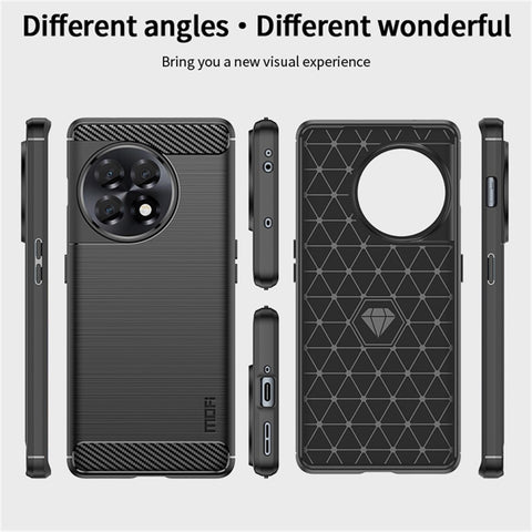 MOFI JK TPU Series-1 Brushed TPU Cover for OnePlus 11R 5G / Ace 2 5G Carbon Fiber Phone Shell