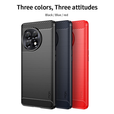 MOFI JK TPU Series-1 Brushed TPU Cover for OnePlus 11R 5G / Ace 2 5G Carbon Fiber Phone Shell
