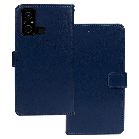 IDEWEI For Xiaomi Poco C55 4G Anti-Scratch Crazy Horse Texture PU Leather Phone Case Flip Stand Wallet Cover