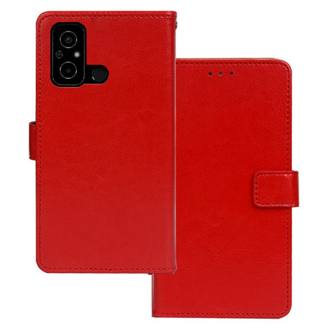 IDEWEI For Xiaomi Poco C55 4G Anti-Scratch Crazy Horse Texture PU Leather Phone Case Flip Stand Wallet Cover