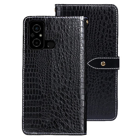 IDEWEI For Xiaomi Poco C55 4G Stand Crocodile Texture Flip Leather Phone Cover Wallet Phone Case