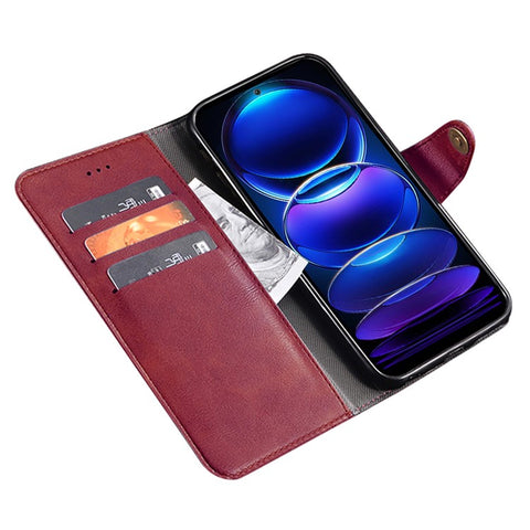 IDEWEI Magnetic Closure Phone Cover for Xiaomi Poco C55 4G , PU Leather Wallet Cell Phone Stand Case