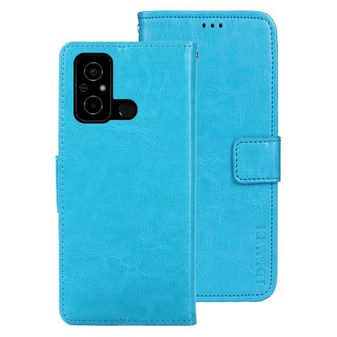 IDEWEI For Xiaomi Poco C55 4G Wallet Crazy Horse Texture Stand Cover PU Leather Phone Case