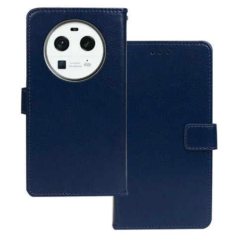 IDEWEI For Oppo Find X6 Flip Stand Wallet Cover Crazy Horse Texture PU Leather+TPU Phone Case