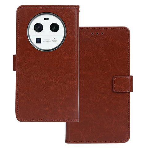 IDEWEI For Oppo Find X6 Flip Stand Wallet Cover Crazy Horse Texture PU Leather+TPU Phone Case